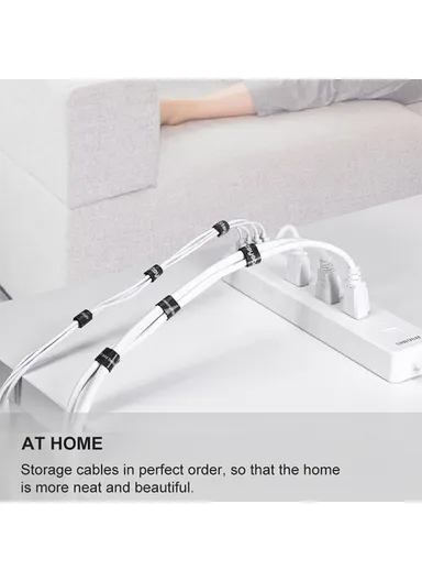 3 Meters Magic Tape Sticky Hook &amp; Loop Fastener Data Cable Organizer - Grey