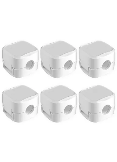 6Pcs / Set ABS Cord Holder Computer Cable Clip Organizer - White MM2201