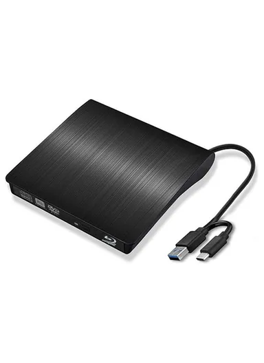 USB-C USB3.0 Blu-Ray DVD Burner External Optical Drive Portable Slim Design Plug and Play for Desktop / Laptop