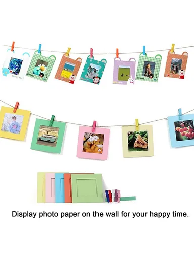 Colorful Bundle Kit Accessories Set for Fuji Instax Mini 12 11 9 8 Film Stickers+Desk Frames+Hanging Frame+Strap