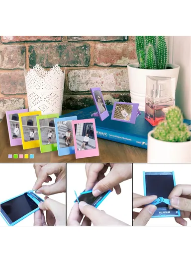Colorful Bundle Kit Accessories Includes Photo Album, Hang Frames &amp; Border Stickers For FujiFilm Instax Mini - Pink Bird