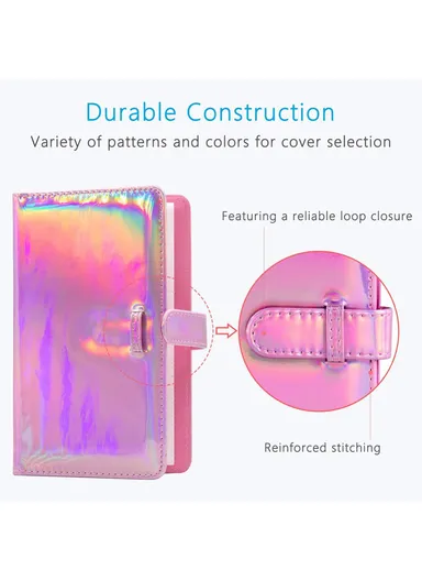 3-inch Mini Photo Album for Gopro Hero 12 &amp; Fujifilm Instax Mini, PU Leather 108 Pockets Album - Paint Rainbow