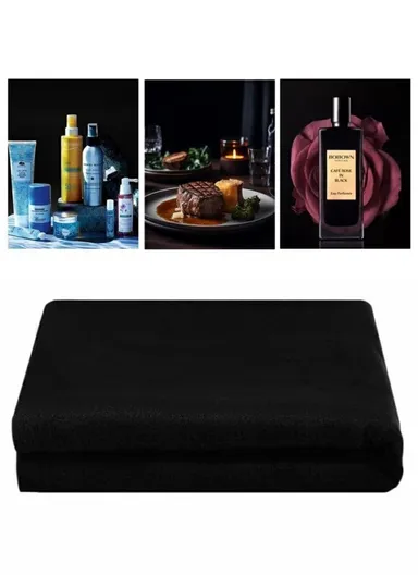 3 x 3m Photography Backdrop Set with 4 Clips Polyester Background Screen for Studio / Live Streaming - Black