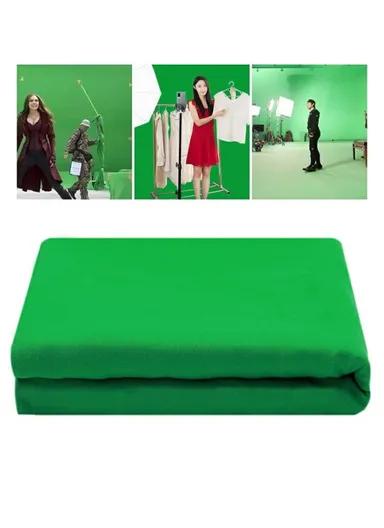 2 x 3m Photography Backdrop Photo Studio Backdrop 120g Polyester Shoot Background with Clamps - Green