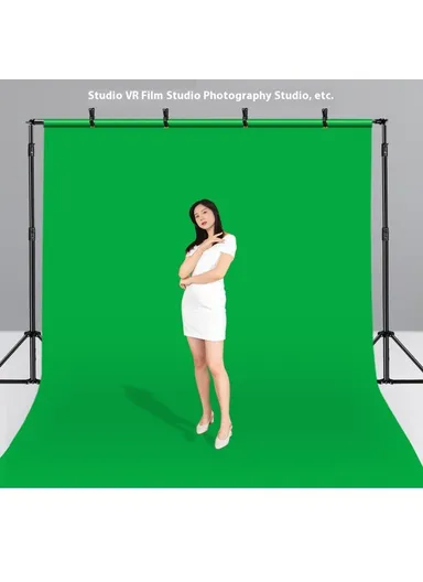 Photography Backdrop 3 x 3.6m Polyester 120g Studio Background Screen for Live Streaming / Photo Shooting - Green - Black