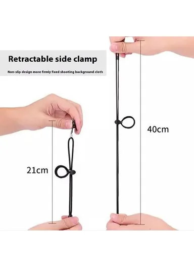 2 x 1.5m Green Photography Backdrop Set with 4 Clips Polyester Background Screen for Studio / Live Streaming