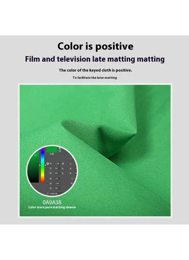 2 x 1.5m Green Photography Backdrop Set with 4 Clips Polyester Background Screen for Studio / Live Streaming