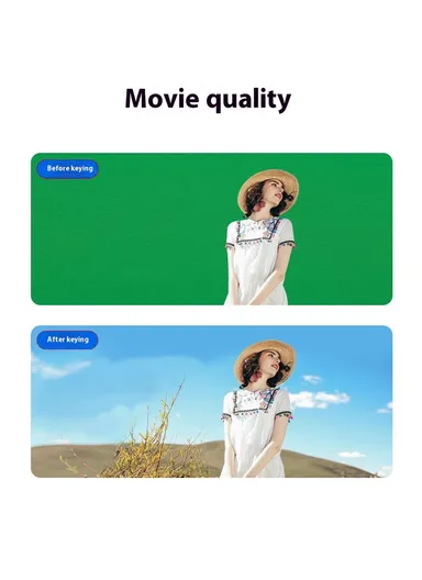 Photography Backdrop 3 x 3 Meter 120g Polyester Cloth Studio Background Screen for Live Streaming  /  Photo Shooting - Green