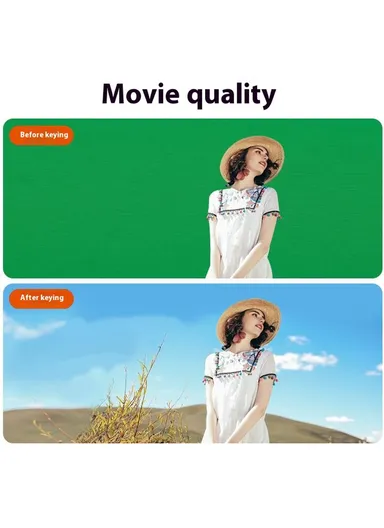 2 x 1.5m / Green Photography Backdrop Set with 4 Clips Polyester Background Screen for Studio / Live Streaming