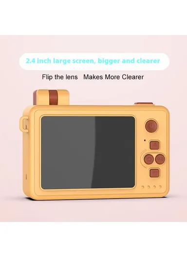 Crocodile Building Block Toy Flip Lens Camera 2.4-inch Screen Kids Camera with Tripod + 32 GB TF Card + Card Reader - Green M1 