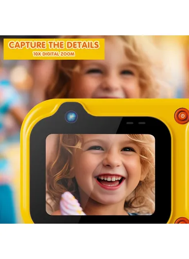 3m Underwater 2.4-Inch IPS Screen Dual Lens Kids Camera with 32G Memory Card + Card Reader, No Tripod - Pink D60