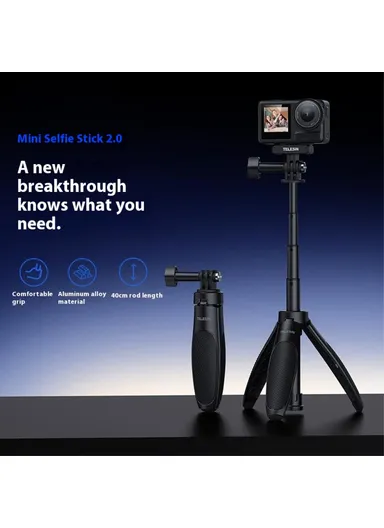 S1-MNP-01 Mini Selfie Stick 2 In 1 15-40cm Extendable Aluminum Alloy Tripod Stand