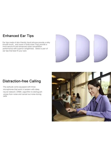 TWS Bluetooth-compatible In-Ear Earphones ANC Noise Cancellation Wireless Music Headset - Black FreeBuds 6i