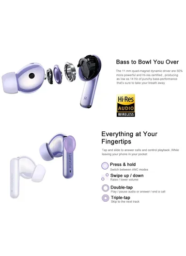 TWS Bluetooth-compatible In-Ear Earphones ANC Noise Cancellation Wireless Music Headset - Black FreeBuds 6i