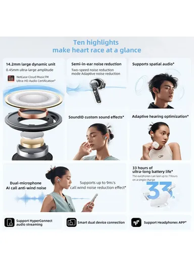 TWS Bluetooth-compatible Wireless Earphone Noise Canceling Music Gaming Headset - Black  Buds 6S 