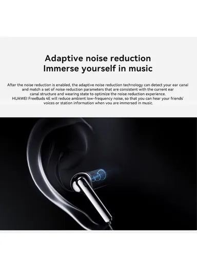True Wireless Bluetooth-compatible Earphones Semi-open in-Ear Earbuds Active Noise Cancelling Headphones - Silver 4E 