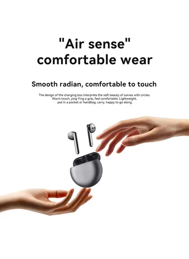 True Wireless Bluetooth-compatible Earphones Semi-open in-Ear Earbuds Active Noise Cancelling Headphones - Silver 4E 