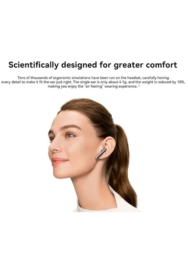 True Wireless Bluetooth-compatible Earphones Semi-open in-Ear Earbuds Active Noise Cancelling Headphones - Silver 4E 