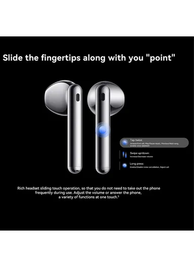 True Wireless Bluetooth-compatible Earphones Semi-open in-Ear Earbuds Active Noise Cancelling Headphones - Silver 4E 