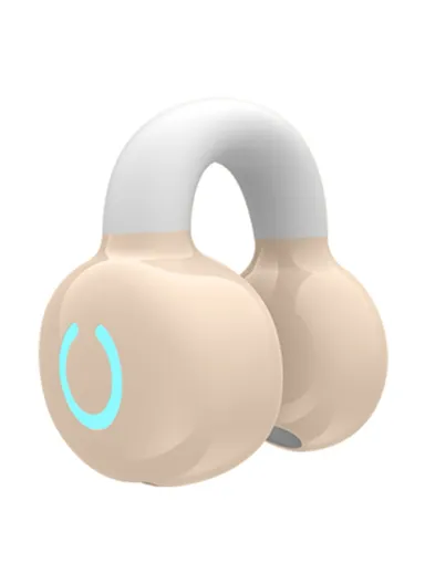 Clip-On Single Ear Bluetooth-compatible Headset Stereo Business Style Wireless Headphones - Nude YX09