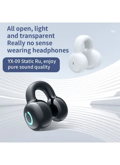 Clip-On Single Ear Bluetooth-compatible Headset Stereo Business Style Wireless Headphones - Nude YX09