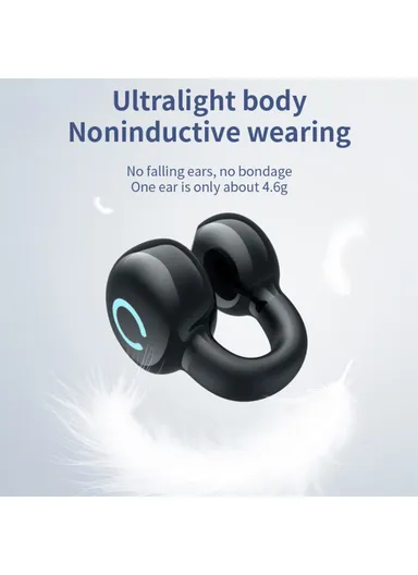 Clip-On Single Ear Bluetooth-compatible Headset Stereo Business Style Wireless Headphones - Nude YX09