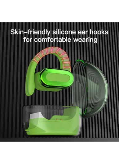 OWS Single Ear Bluetooth-compatible Earhook Headset Music Calling Earphone FN88 - Nude