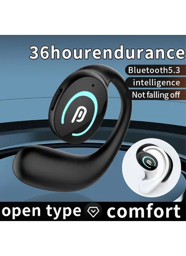 Single Ear Bluetooth-compatible 5.3 Earhook Headset Bone Conduction Music Earphone - Nude K9