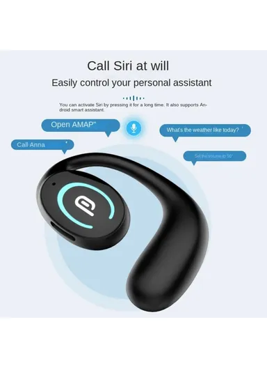 Single Ear Bluetooth-compatible 5.3 Earhook Headset Bone Conduction Music Earphone - Nude K9