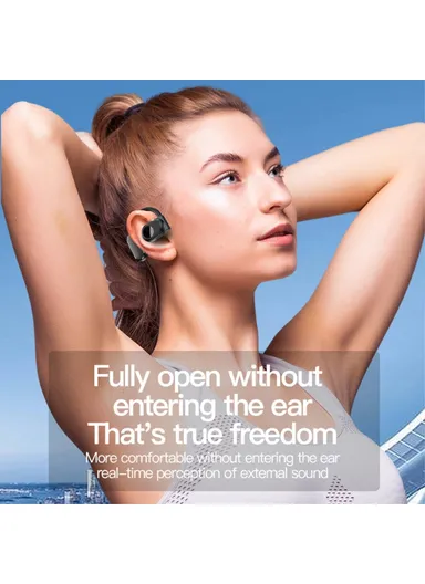 Single Ear Bluetooth-compatible 5.3 Earhook Headset Air Conduction Earphone - Nude BY99 