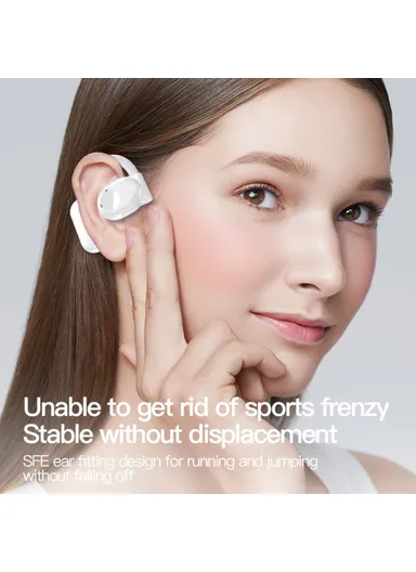 Single Ear Bluetooth-compatible 5.3 Earhook Headset Air Conduction Earphone - Nude BY99 