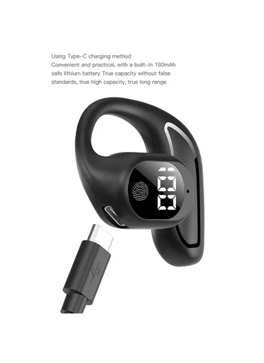 Single Ear Bluetooth-compatible Ear Hanging Headset Wireless Earphone FN-98 - Nude