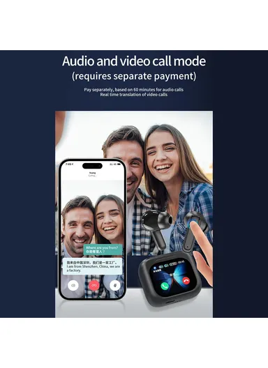 Smart Voice Translation Earbuds 150 Languages Translator Bluetooth-compatible Headphones BY16 - White