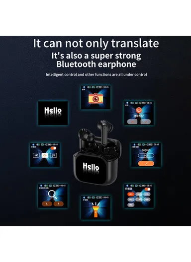 Smart Voice Translation Earbuds 150 Languages Translator Bluetooth-compatible Headphones BY16 - White