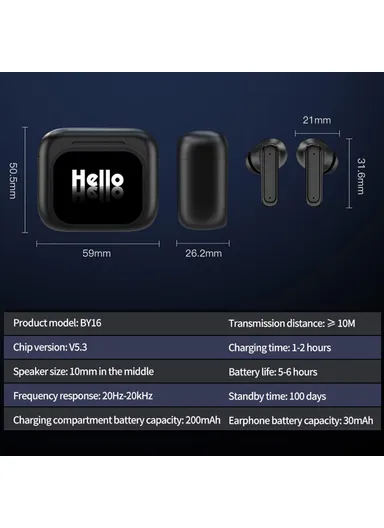 Smart Voice Translation Earbuds 150 Languages Translator Bluetooth-compatible Headphones BY16 - White