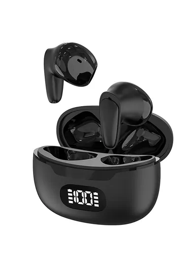 150 Languages Smart Voice Translation Earbuds Bluetooth-compatible Semi In-Ear Headphones B28 - Black