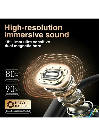 Open-Ear Bluetooth-compatible Headphones Stereo Music Wireless Headset Hi95 - Beige