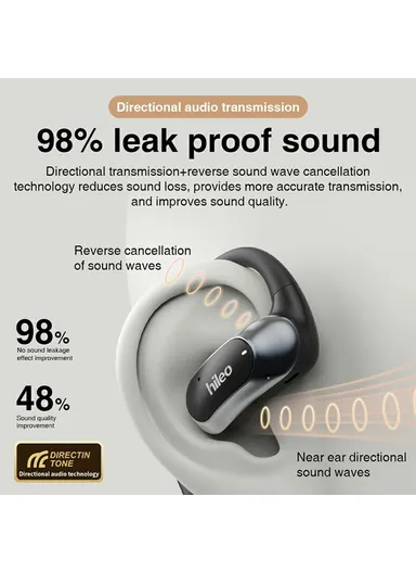 Open-Ear Bluetooth-compatible Headphones Stereo Music Wireless Headset Hi95 - Beige