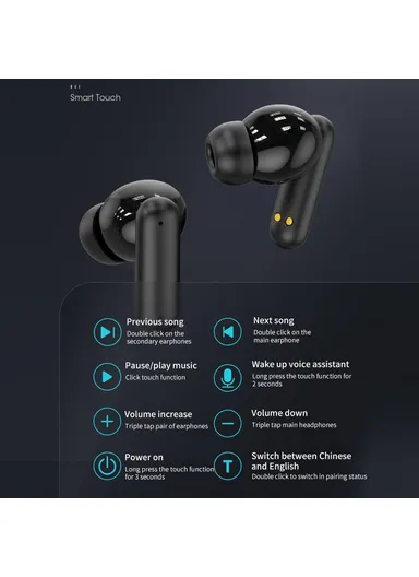 150 Languages Smart Voice Translation Earbuds HD Calls Wireless Bluetooth-compatible In Ear Headphones B19 - White