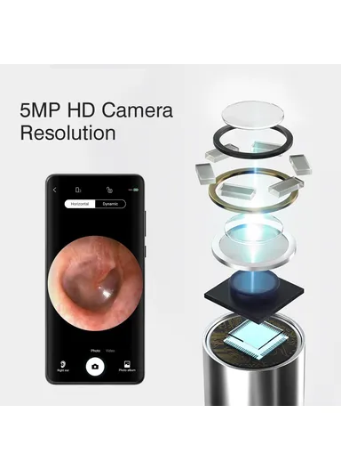 FIND B Visual Ear Wax Removal Tool Visual Ear Cleaner Digital Otoscope with Ear Cleaning Tool - Black