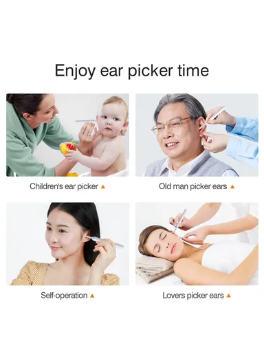 FIND B Visual Ear Wax Removal Tool Visual Ear Cleaner Digital Otoscope with Ear Cleaning Tool - White