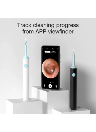 FIND B Visual Ear Wax Removal Tool Visual Ear Cleaner Digital Otoscope with Ear Cleaning Tool - White