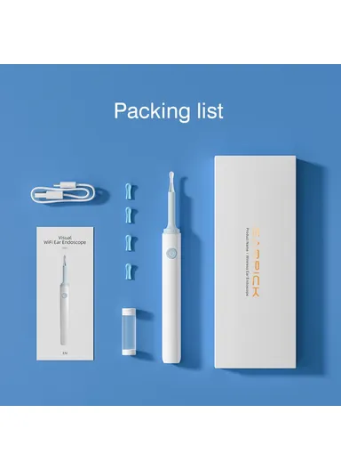 FIND B Visual Ear Wax Removal Tool Visual Ear Cleaner Digital Otoscope with Ear Cleaning Tool - White