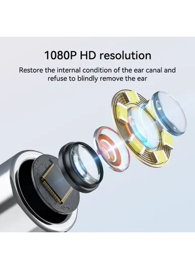 1080P Otoscope Ear Camera 4.3 inch Screen Borescope Ear Wax Visual Detector with Earpick P60 