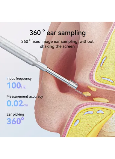 1080P Otoscope Ear Camera 4.3 inch Screen Borescope Ear Wax Visual Detector with Earpick P60 