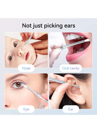 1080P Otoscope Ear Camera 4.3 inch Screen Borescope Ear Wax Visual Detector with Earpick P60 