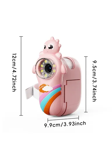 362 Cartoon Handheld Microscope for Children 2-inch IPS Screen 1000x Magnifying Glass with 8-LED Light - Pink