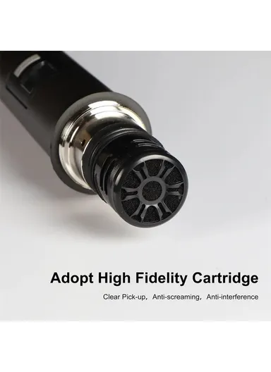 Professional Dual Dynamic Mic Handheld UHF Wireless Microphone System for Home KTV - Black W-15