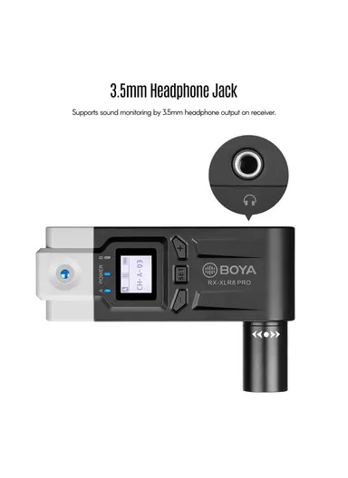 UHF Wireless Microphone System Transmitter+XLR Plug-on Receiver LCD Display 48 Channels 50M Effective Range Lavalier Mic BY-WM8 Pro-k7