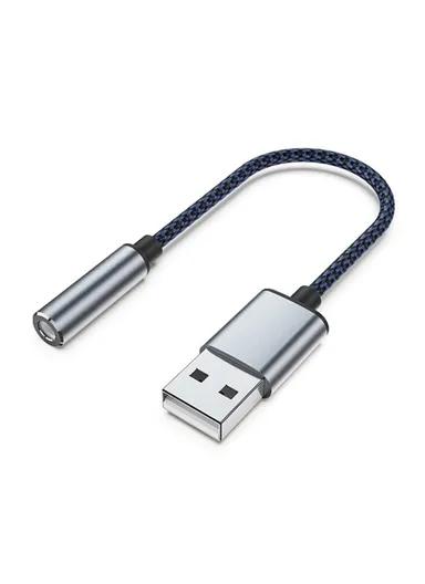 USB to 3.5mm Jack Audio Adapter USB to Headphone and Microphone Jack Aux Adapter Stereo Sound Card Adapter